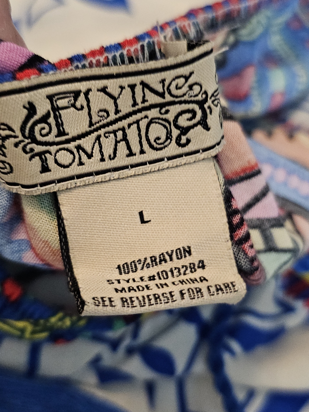 Flying Tomato White Maxi Dress with Multicolor Tribal Print Womens Large Halter - Picture 9 of 9